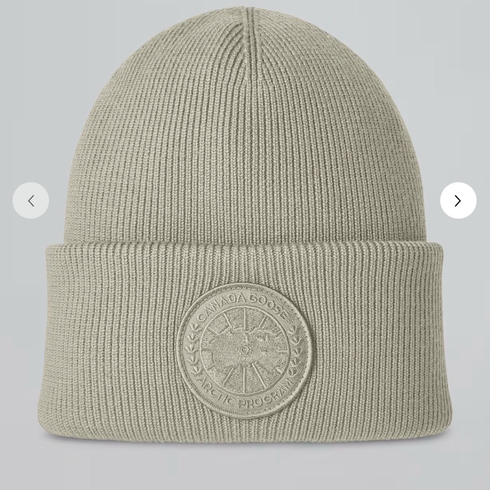 Canada Goose Light Tan Ribbed Beanie